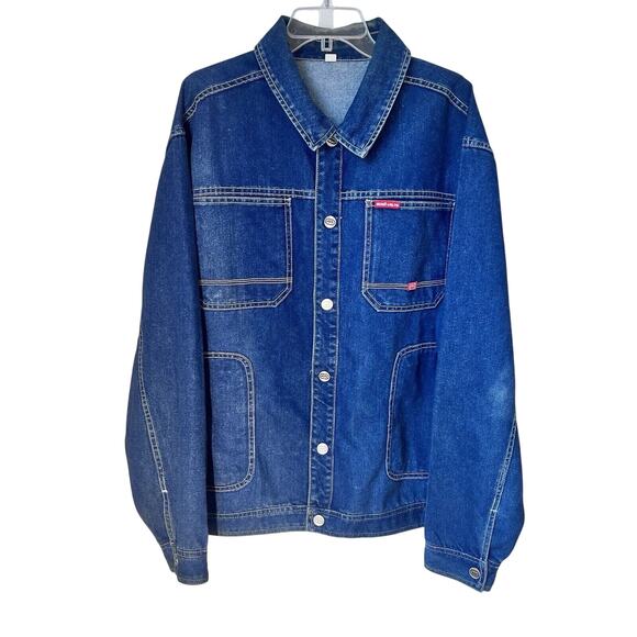 Ecko Unltd Reversible Jean Jacket Large Oversized Street Grunge Hip Hop Street
